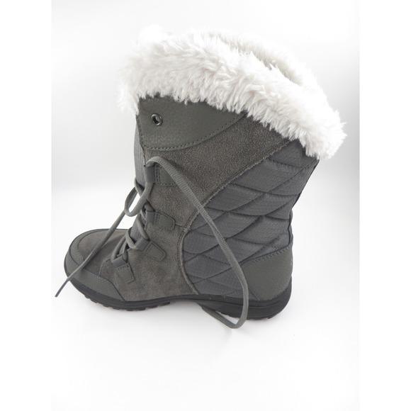 Womens Columbia Winter Boots Gray Suede Faux Fur Tops Size 7.5 - Picture 5 of 8